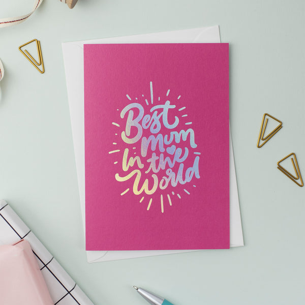 Best Mum In The World Mother's Day Card (Pack of 6)