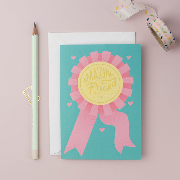 Best Friend Award Greeting Card (Pack of 6)