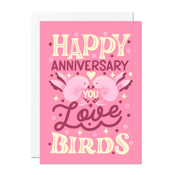 Love Birds Anniversary Card (Pack of 6)